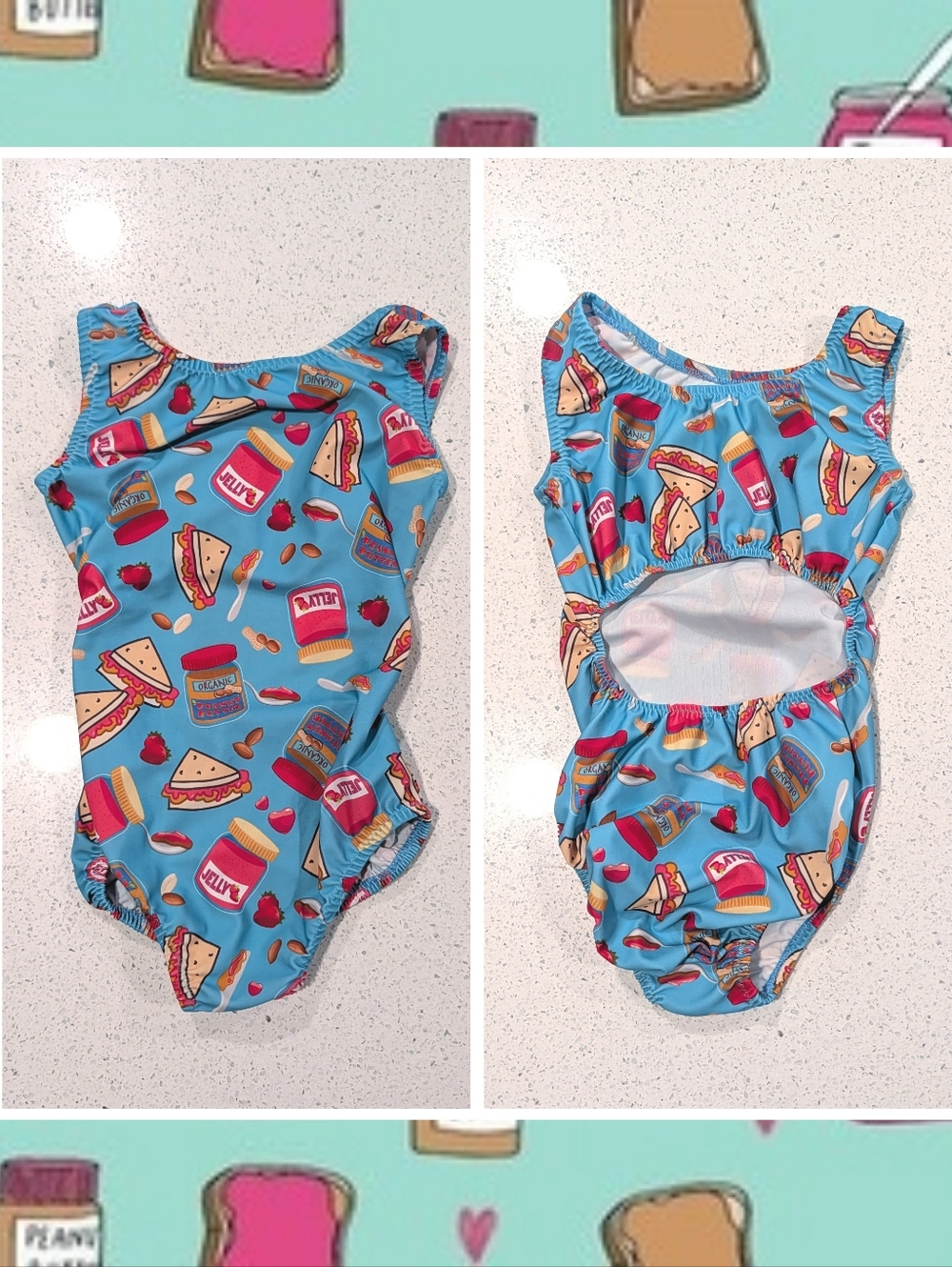 CUTE Foxy Foxy's Gymnastics Dance Child 8 Medium Open Back PEANUT BUTTER JELLY